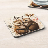 Igel in der Liebe Getränkeuntersetzer (Linke Seite)