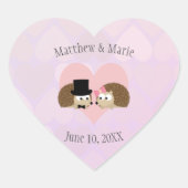 Igel in der Liebe Herz-Aufkleber (Vorderseite)