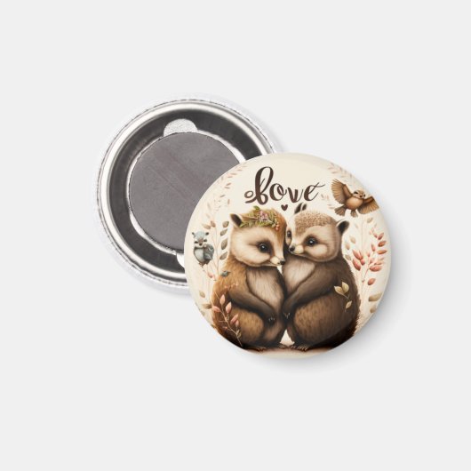 Igel in der Liebe Magnet (Vorderseite/Rückseite)