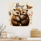 Igel in der Liebe Poster (Küche)