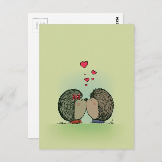 Igel in der Liebe Postkarte (Vorne/Hinten)