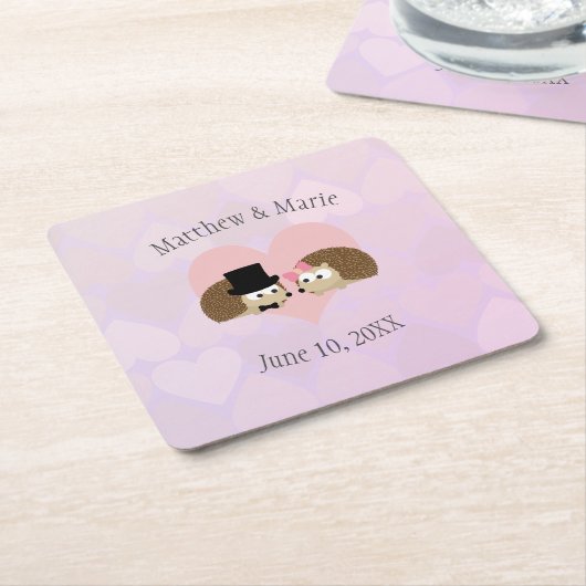 Igel in der Liebe Rechteckiger Pappuntersetzer (angewinkelt)