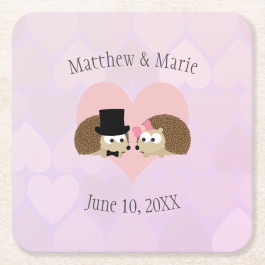 Igel in der Liebe Rechteckiger Pappuntersetzer (Vorderseite)