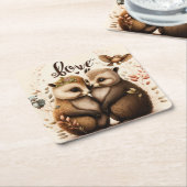 Igel in der Liebe Rechteckiger Pappuntersetzer (angewinkelt)