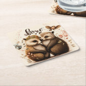 Igel in der Liebe Rechteckiger Pappuntersetzer (angewinkelt)