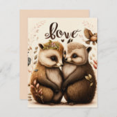 Igel in der Liebe RSVP Karte (Vorne/Hinten)