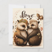 Igel in der Liebe RSVP Karte (Vorderseite)