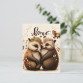 Igel in der Liebe RSVP Karte (Stehend Vorderseite)