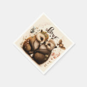 Igel in der Liebe Serviette (Ecke)