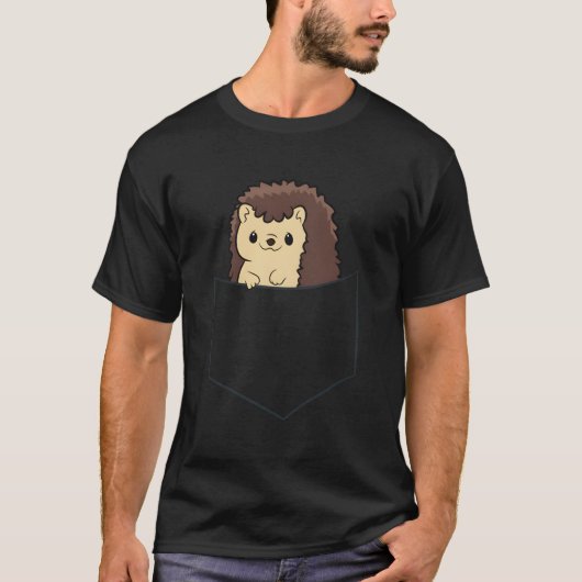 Igel in der Tasche Niedlich Pocket Igel T-Shirt (Vorderseite)