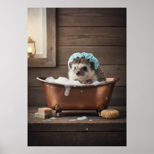 Igel in der Wanne Poster (Vorne)