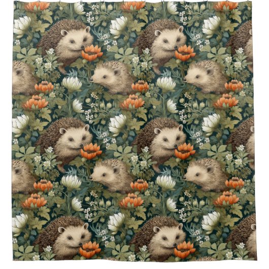 Igel in einem alten Englischen Garten Duschvorhang (Vorderseite)