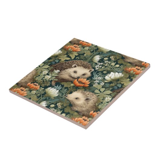 Igel in einem alten Englischen Garten Fliese (Seite)