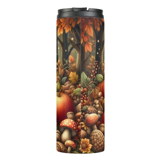 Igel in einem Herbstwald Thermosbecher (Rückseite)