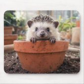 Igel in einem Tongefäß Mousepad (Vorne)