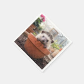 Igel in einem Tongefäß Serviette (Ecke)