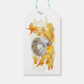 Igel in Herbstlaub Geschenkanhänger (Vorderseite)