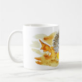 Igel in Herbstlaub Kaffeetasse (Links)