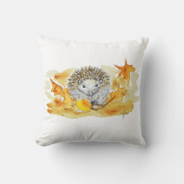 Igel in Herbstlaub Kissen