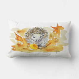 Igel in Herbstlaub Lendenkissen