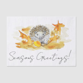 Igel in Herbstlaub Seidenpapier