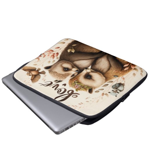 Igel in Liebe-Poster Laptopschutzhülle (Vorne Knopf)