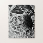 Igel in Schwarz/Weiß, Jigsaw Puzzle (Vertikal)