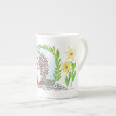 Igel in seiner Zuhause Porzellantasse (Vorderseite Rechts)