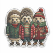 Igel in Sweaters Aufkleber (Vorderseite)