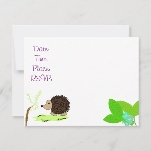 Igel Kinderdusche Einladung (Rückseite)