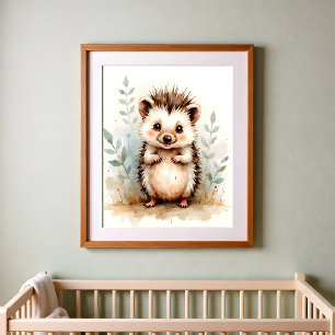 Igel-Kinderzimmer-Wandkunst – Wald-Babyzimmer Poster