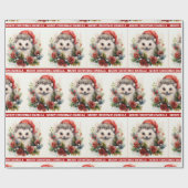 Igel Kind's Name Niedlich Weihnachtsgeschenk hinzu Geschenkpapier (Flach)