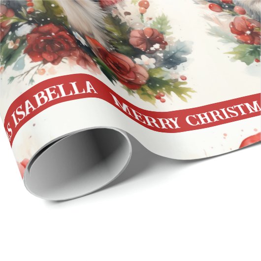 Igel Kind's Name Niedlich Weihnachtsgeschenk hinzu Geschenkpapier (Rolleneckpunkt)