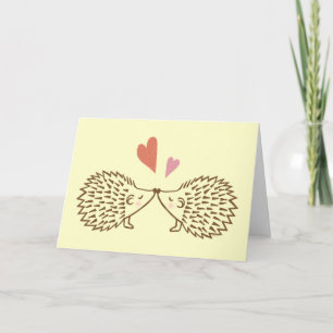 Igel Kiss Hearts I Liebe Sie Grußkarte Feiertagskarte