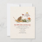 Igel Ladybug Mushroom Woodland Babydusche Einladung (Vorderseite)