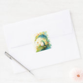 Igel Leaf Hideaway Quadratischer Aufkleber (Umschlag)