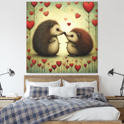 IGEL LIEBE 1 LEINWANDDRUCK (Insitu (Schlafzimmer))