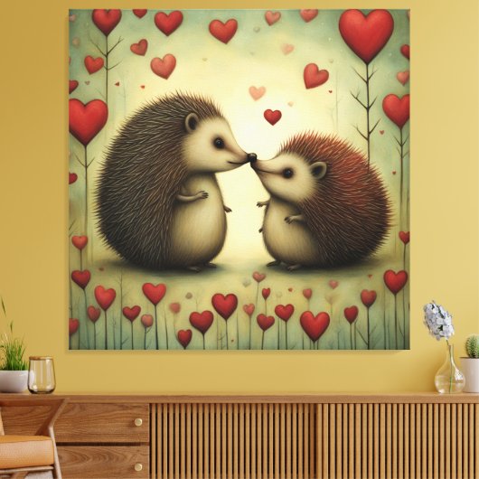 IGEL LIEBE 1 LEINWANDDRUCK (Insitu (Wohnzimmer))