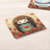 IGEL LIEBE 2 RECHTECKIGER PAPPUNTERSETZER (angewinkelt)