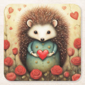 IGEL LIEBE 2 RECHTECKIGER PAPPUNTERSETZER (Vorderseite)