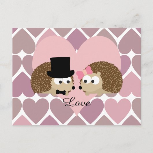 Igel Liebe mit Herz Postkarte (Vorderseite)