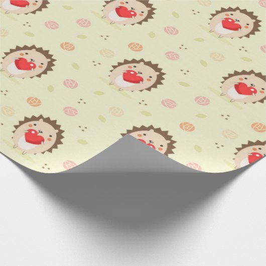 Igel Liebe Muster Geschenkpapier (Ecke)