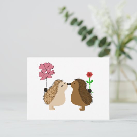 Igel Liebe Postkarte (Stehend Vorderseite)