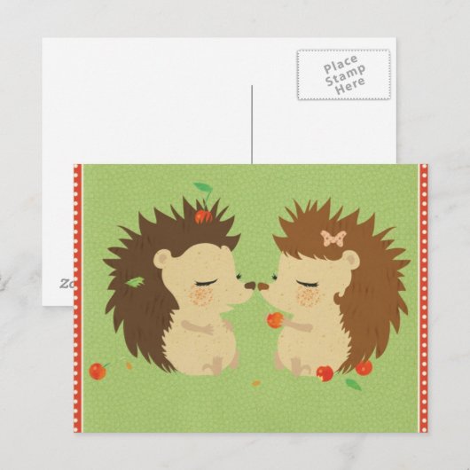Igel Liebe Postkarte (Vorne/Hinten)