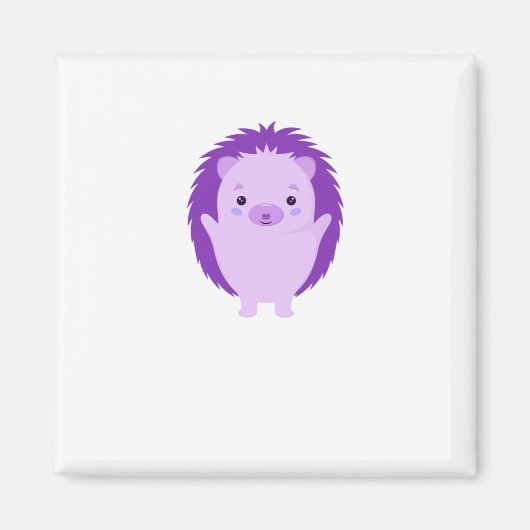 Igel lila Pflanze Magnet (Vorne)