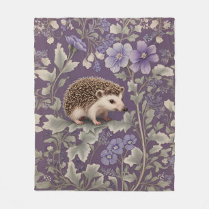 Igel Lila William Morris Inspiriert Floral Fleecedecke