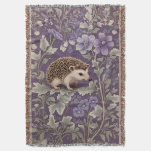 Igel Lila William Morris Inspirierte floral Decke