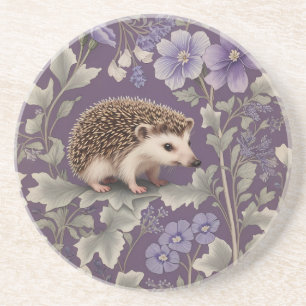 Igel Lila William Morris Inspirierte floral Getränkeuntersetzer