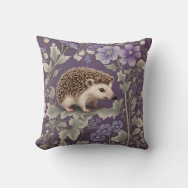 Igel Lila William Morris Inspirierte floral Kissen