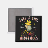 Igel Lover Geschenk Ein Mädchen, das Igel Liebe Magnet (Vorderseite/Rückseite)